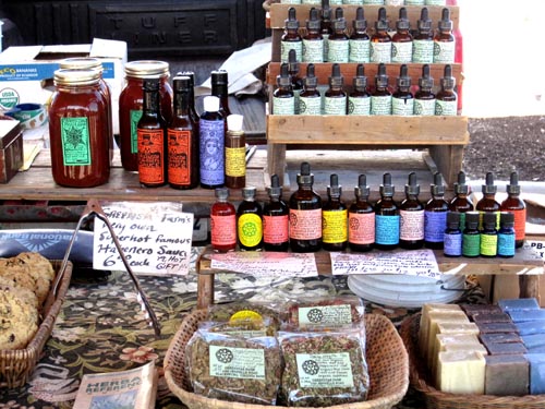 Apothecary display at the Blacksburg Farmers Market