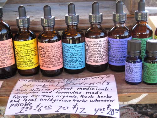 A collection of Lauren's herbal extracts