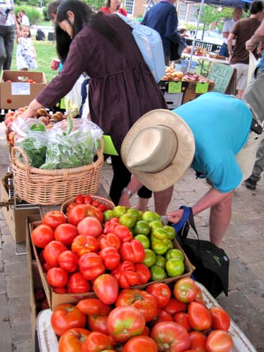 Summer market on a Saturday