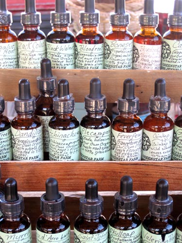 Herbal tinctures on display